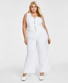 BAR III PLUS SIZE CROPPED VEST WIDE LEG PANTS CREATED FOR MACYS