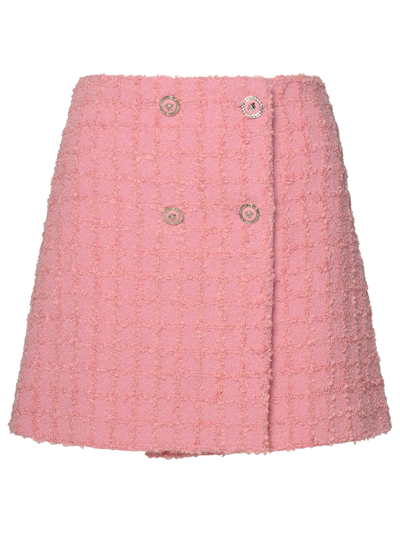 VERSACE VERSACE WOMAN VERSACE PINK VIRGIN WOOL BLEND SKIRT