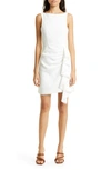 Cinq À Sept Bethel Draped-ruffle Sleeveless Crepe Mini Dress In Ivory