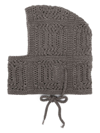 LEMAIRE GREY CROCHET-KNIT BALACLAVA