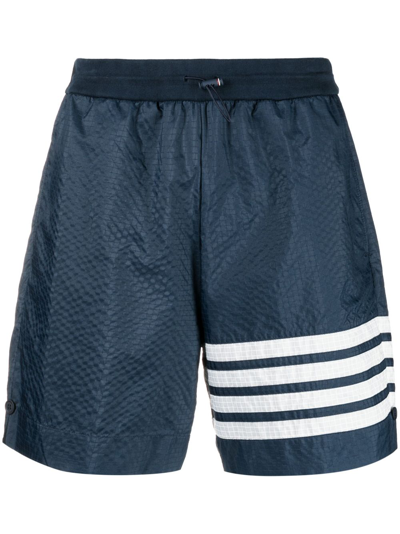 Thom Browne 4-bar Stripe Track Shorts In Blue