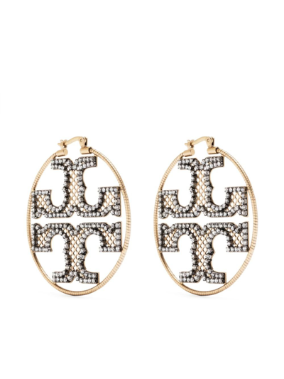 Tory Burch Miller Crystal-embellished Earrings In Gold