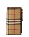 Burberry Small Vintage Check E-canvas Card Case In Beige