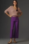 Maeve The Colette Cropped Wide-leg Pants By  In Purple