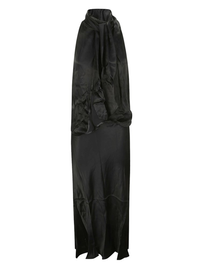 Marques' Almeida Halterneck Draped Dress In Black