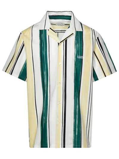 Lanvin Striped Cotton Bowling Shirt In Multicolour