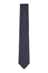 Hugo Boss Silk-jacquard Tie With Micro Pattern In Dark Blue