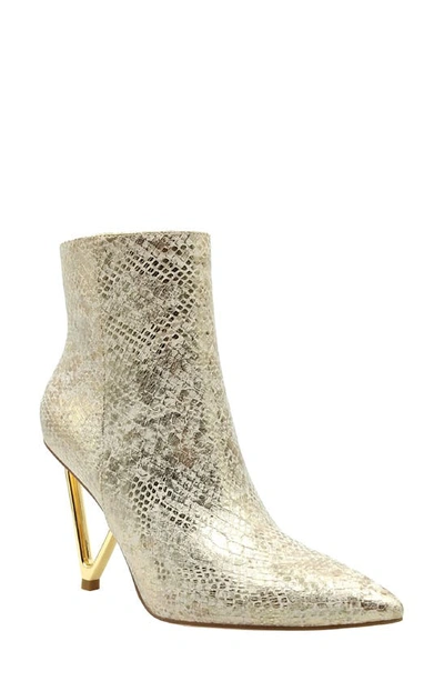 Ninety Union Women's Short Booties On A Architectural Heel In Gold