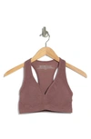 Beyond Yoga Lift Your Spirits Sports Bra In Sienna Brown Heather