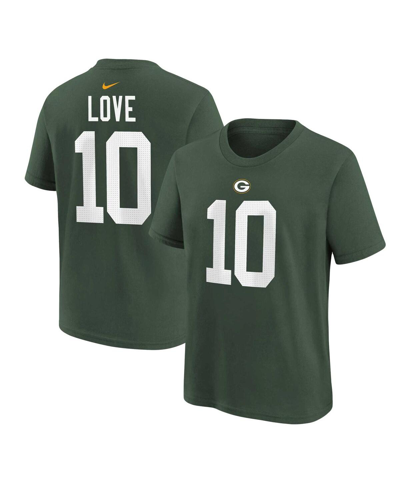 Nike Babies' Preschool Boys And Girls  Jordan Love Green Green Bay Packers Player Name And Number T-shirt