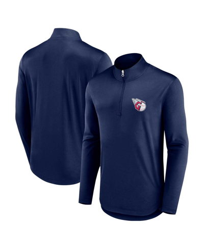 Fanatics Men's  Navy Cleveland Guardians Quarterback Quarter-zip Top In Ath Navy