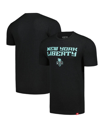 Sportiqe Men's And Women's  Heather Black Distressed New York Liberty Tri-blend T-shirt