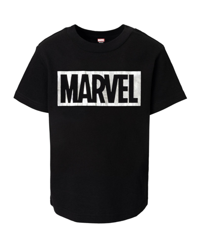 Marvel Avengers Metallic T-shirt Toddler To Big Kid In Black,silver