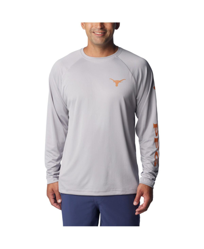 Columbia Men's  Gray Texas Longhorns Terminal Tackle Omni-shade Raglan Long Sleeve T-shirt