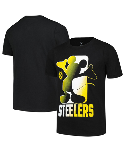 Outerstuff Kids' Big Boys Black Pittsburgh Steelers Disney Cross Fade T-shirt