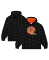 Mitchell & Ness Men's  Black Cincinnati Bengals Allover Print Fleece Pullover Hoodie In Black
