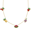 Fossil X Willy Wonka Special Edition Women's Gold-tone Stainless Steel Station Necklace In Gold