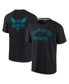 FANATICS SIGNATURE MEN'S AND WOMEN'S FANATICS SIGNATURE BLACK CHARLOTTE HORNETS SUPER SOFT T-SHIRT