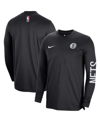 Nike Men's And Women's  Black Brooklyn Nets 2023/24 Authentic Pregame Long Sleeve Shooting Shirt In Black