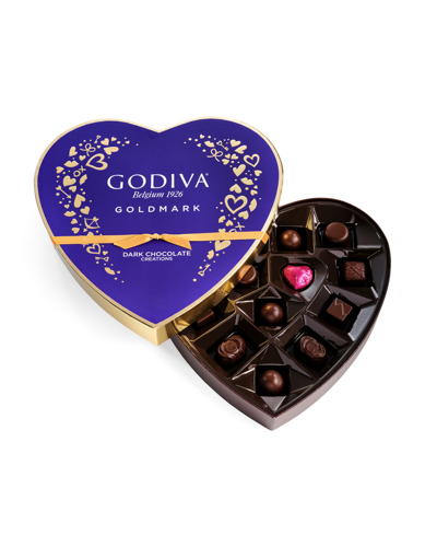Godiva Valentine's Day Assorted Dark Chocolates Heart Tin, 14 Pieces In No Color