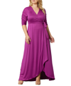 Kiyonna Meadow Dream Wrap Maxi Dress In Magenta