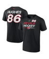 Fanatics Branded Jack Hughes Black New Jersey Devils Authentic Pro Prime Name & Number T-shirt In Black