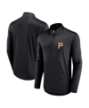 Fanatics Branded Black Pittsburgh Pirates Quarterback Quarter-zip Top In Black