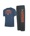 CONCEPTS SPORT MEN'S CONCEPTS SPORT CHARCOAL, NAVY HOUSTON ASTROS METER T-SHIRT AND PANTS SLEEP SET