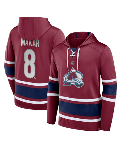Fanatics Men's  Cale Makar Burgundy Colorado Avalanche Name And Number Lace-up Pullover Hoodie