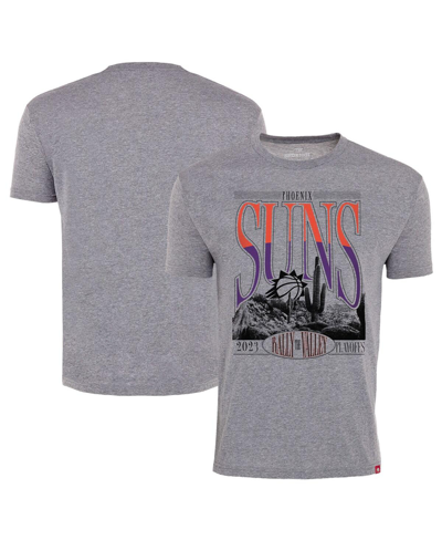 Sportiqe Men's And Women's  Heather Gray Phoenix Suns 2023 Nba Playoffs Rally The Valley Tri-blend T-