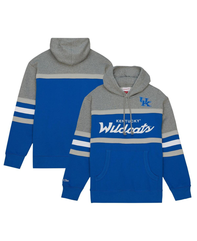 MITCHELL & NESS MEN'S MITCHELL & NESS ROYAL KENTUCKY WILDCATS HEAD COACH PULLOVER HOODIE