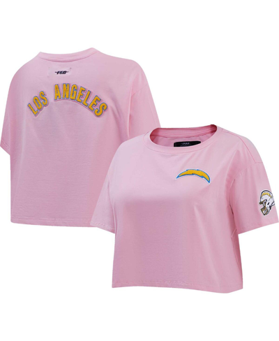 Pro Standard Women's  Pink Los Angeles Chargers Cropped Boxy T-shirt