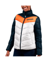 G-iii 4her By Carl Banks Women's  White, Navy Chicago Bears New Star Quilted Full-zip Jacket In White,navy