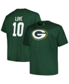 Fanatics Men's  Jordan Love Green Green Bay Packers Big And Tall Player Name And Number T-shirt In Green