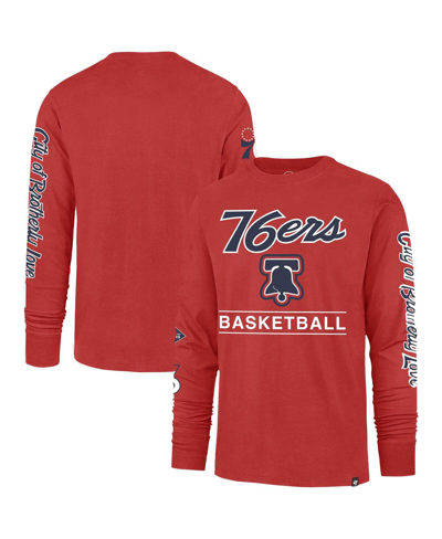 47 Brand Men's ' Red Philadelphia 76ers 2023/24 City Edition Triplet Franklin Long Sleeve T-shirt