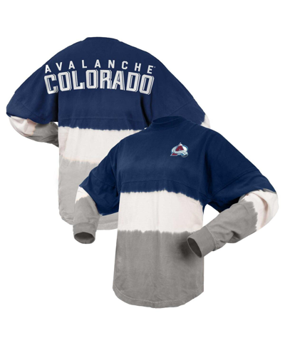 Spirit Jersey Women's  Navy, Gray Colorado Avalanche Ombre Long Sleeve T-shirt In Navy,gray