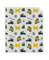 PEGASUS HOME FASHIONS MICHIGAN WOLVERINES HOLIDAY TRUCK REPEAT 50" X 60" SHERPA FLANNEL FLEECE BLANKET