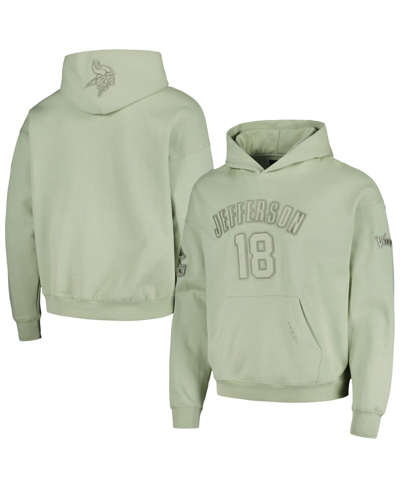 Pro Standard Men's  Justin Jefferson Light Green Minnesota Vikings Player Name And Number Pullover Ho