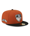 New Era Men's  Rust, Black Brooklyn Nets Two-tone 59fifty Fitted Hat In Rust,black