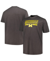 Profile Men's  Heather Charcoal Michigan Wolverines Big And Tall Team T-shirt In Heather Charcoal