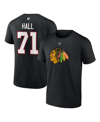 Fanatics Men's  Taylor Hall Black Chicago Blackhawks Authentic Stack Name And Number T-shirt In Black
