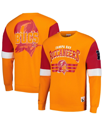 Mitchell & Ness Men's  Orange Tampa Bay Buccaneers Gridiron Classics Allover 3.0 Pullover Sweatshirt