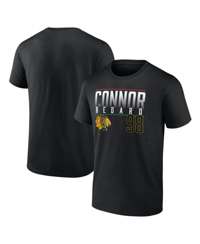 Fanatics Men's  Connor Bedard Black Chicago Blackhawks Name And Number T-shirt