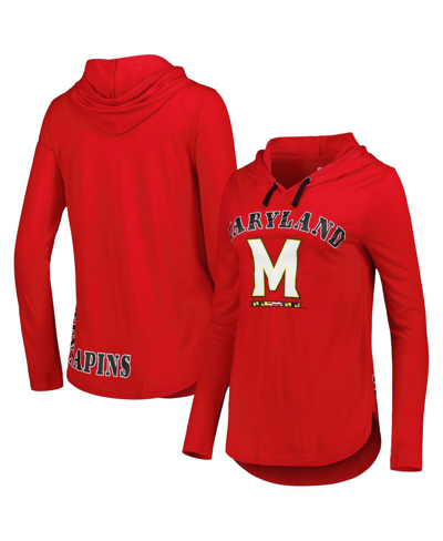 Colosseum Women's  Red Maryland Terrapins My Lover Lightweight Hooded Long Sleeve T-shirt