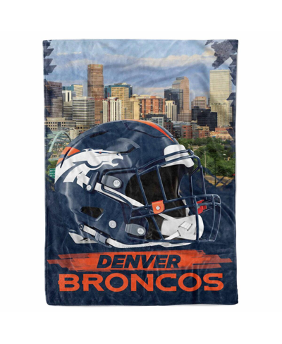Logo Brands Denver Broncos 66" X 90" City Sketch Blanket In Navy