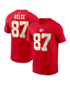 NIKE MEN'S NIKE TRAVIS KELCE RED KANSAS CITY CHIEFS PLAYER NAME AND NUMBER T-SHIRT