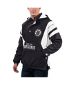 Starter Men's  X Nhl Black Ice Black, White Boston Bruins Home Team Half-zip Pullover Hoodie Jacket In Black,white