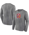 Fanatics Branded  Heather Charcoal Tampa Bay Buccaneers Washed Primary Long Sleeve T-shirt In Heather Charcoal