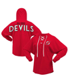 Fanatics Branded Red New Jersey Devils Jersey Lace-up V-neck Long Sleeve Hoodie T-shirt In Red
