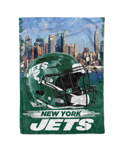 Logo Brands New York Jets 66" X 90" City Sketch Blanket In Green